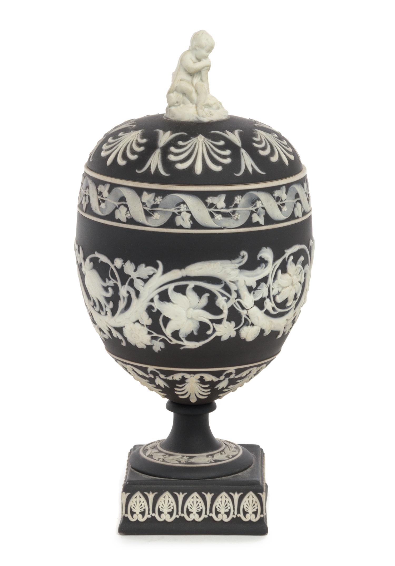 A Wedgwood Jasperware Urn Height 9 1/8 inches. — 19TH CENTURY