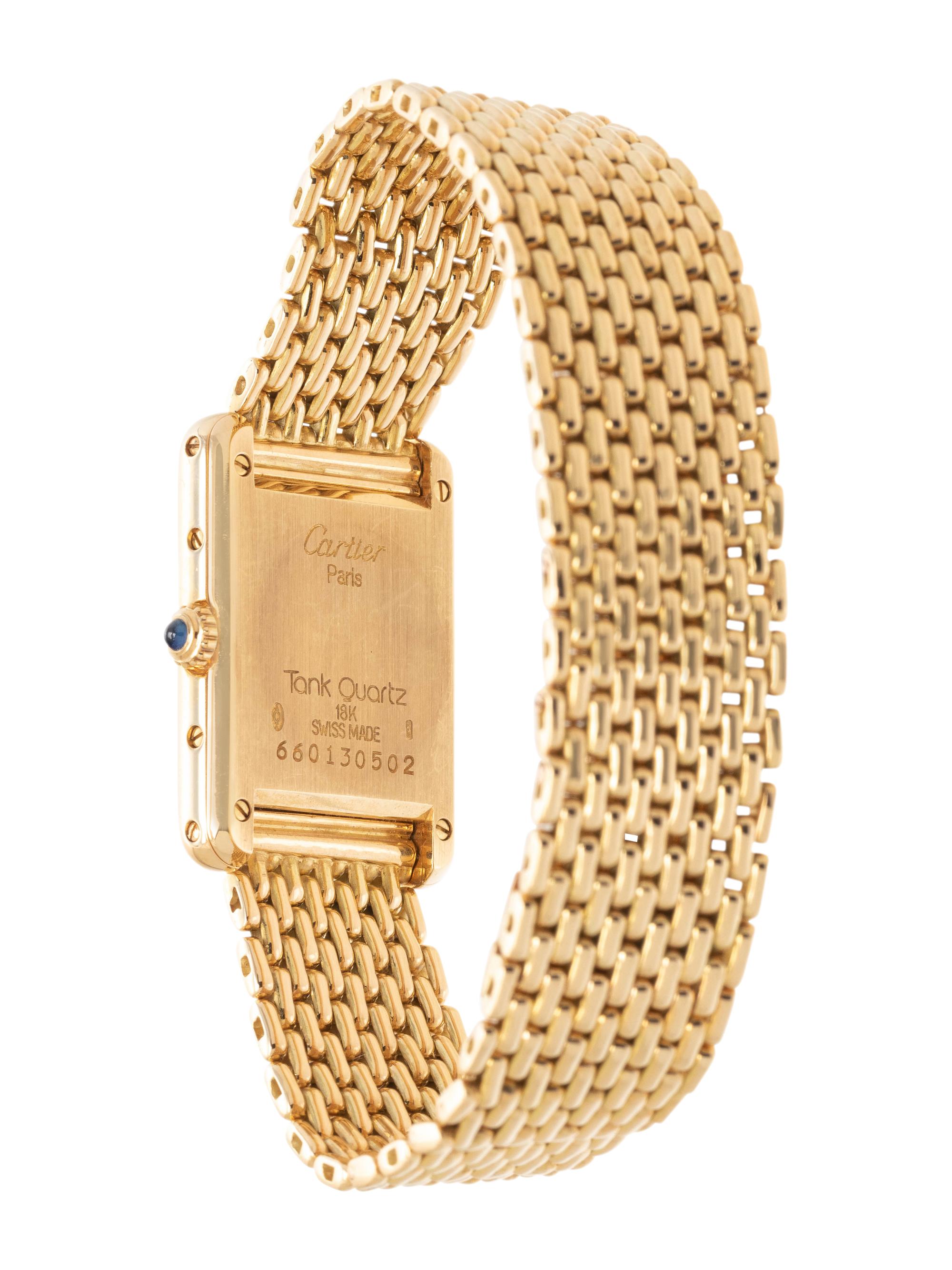 CARTIER, REF. 2442 18K YELLOW GOLD 'TANK' WRISTWATCH
