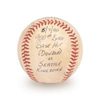 A Dwight Evans Boston Red Sox 900th Career Extra Base Hit Game Used Signed Autograph Baseball (Beckett Authentication Services Letter BAS Certified)