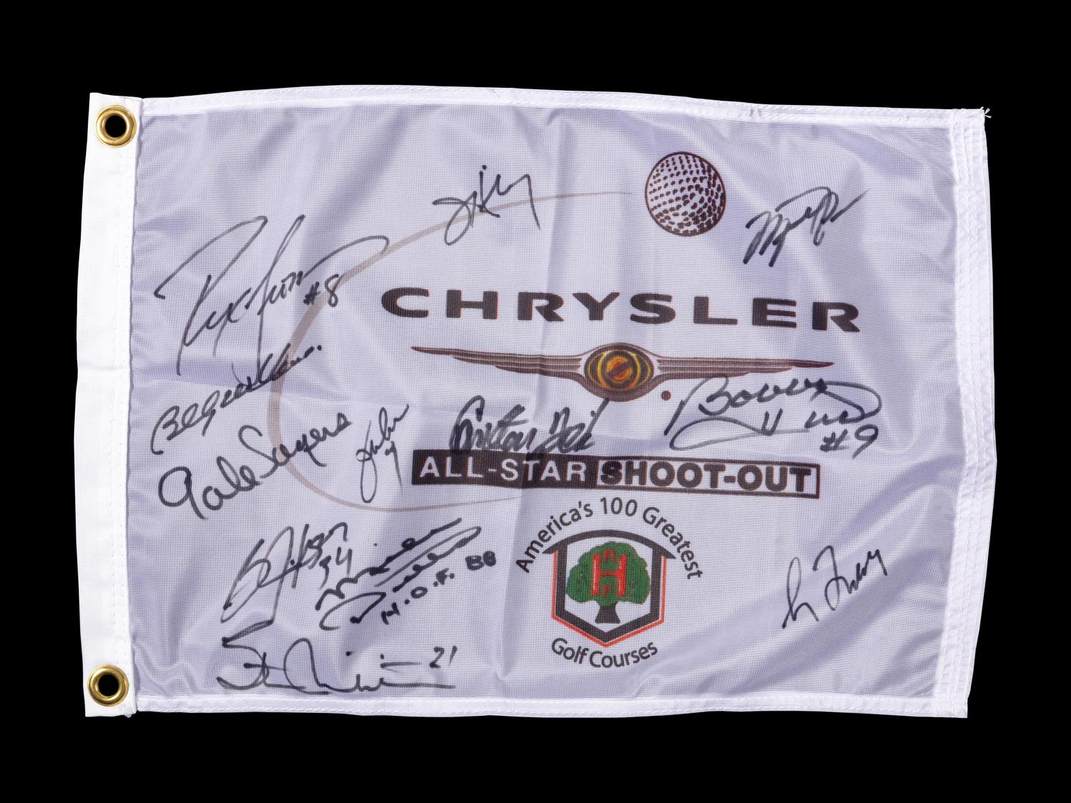 A 2004 Chrysler All-Star Golf Shootout Signed Autograph Golf Flag Including Michael Jordan (Beckett Authentication Services)