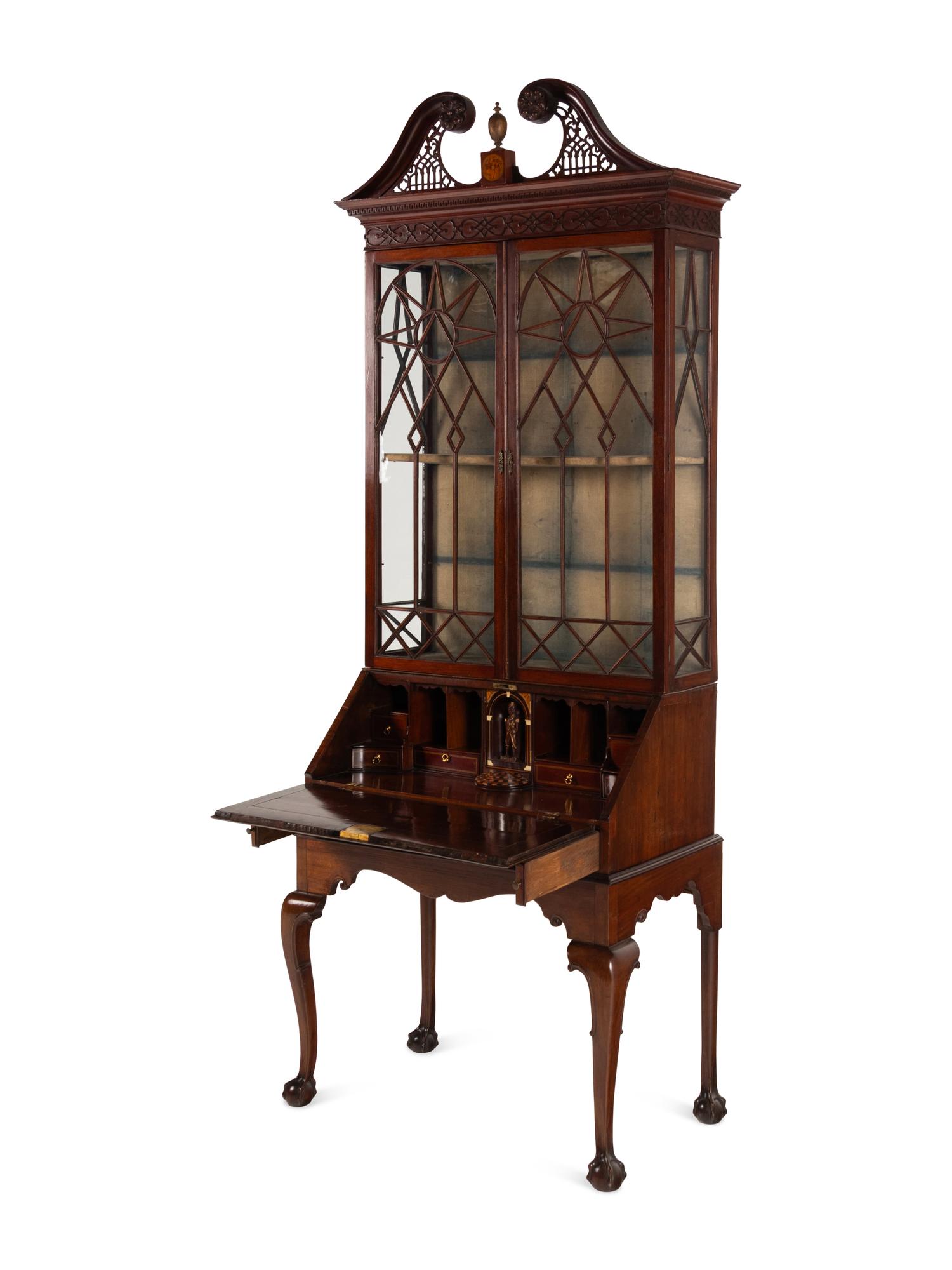 A George III Mahogany Bureau Bookcase