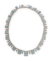 AQUAMARINE AND DIAMOND NECKLACE