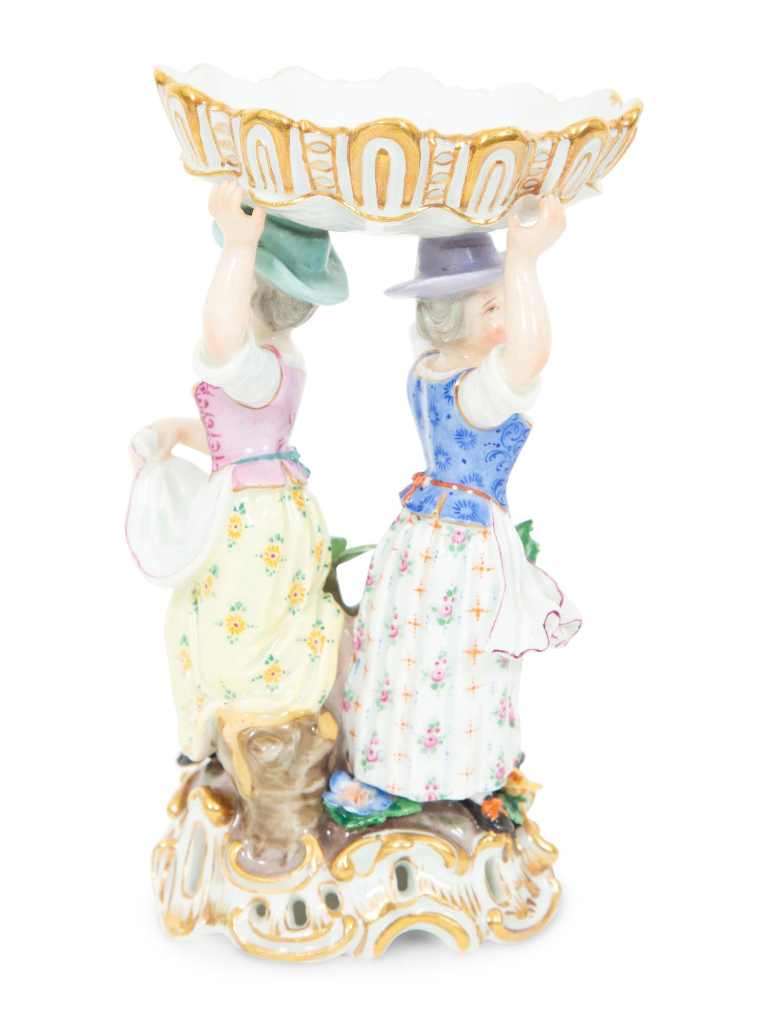 A Meissen Porcelain Figural Salt