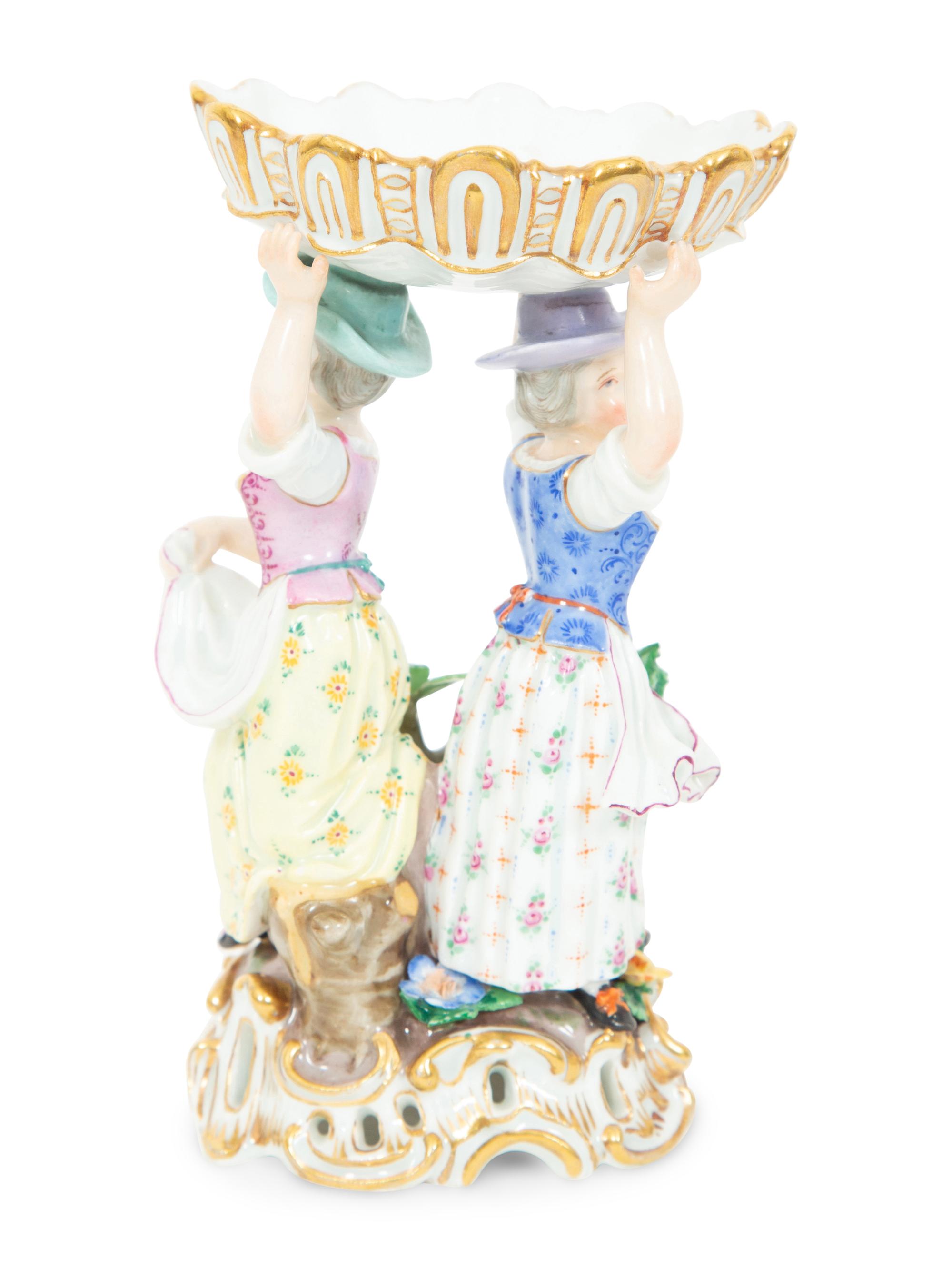 A Meissen Porcelain Figural Salt