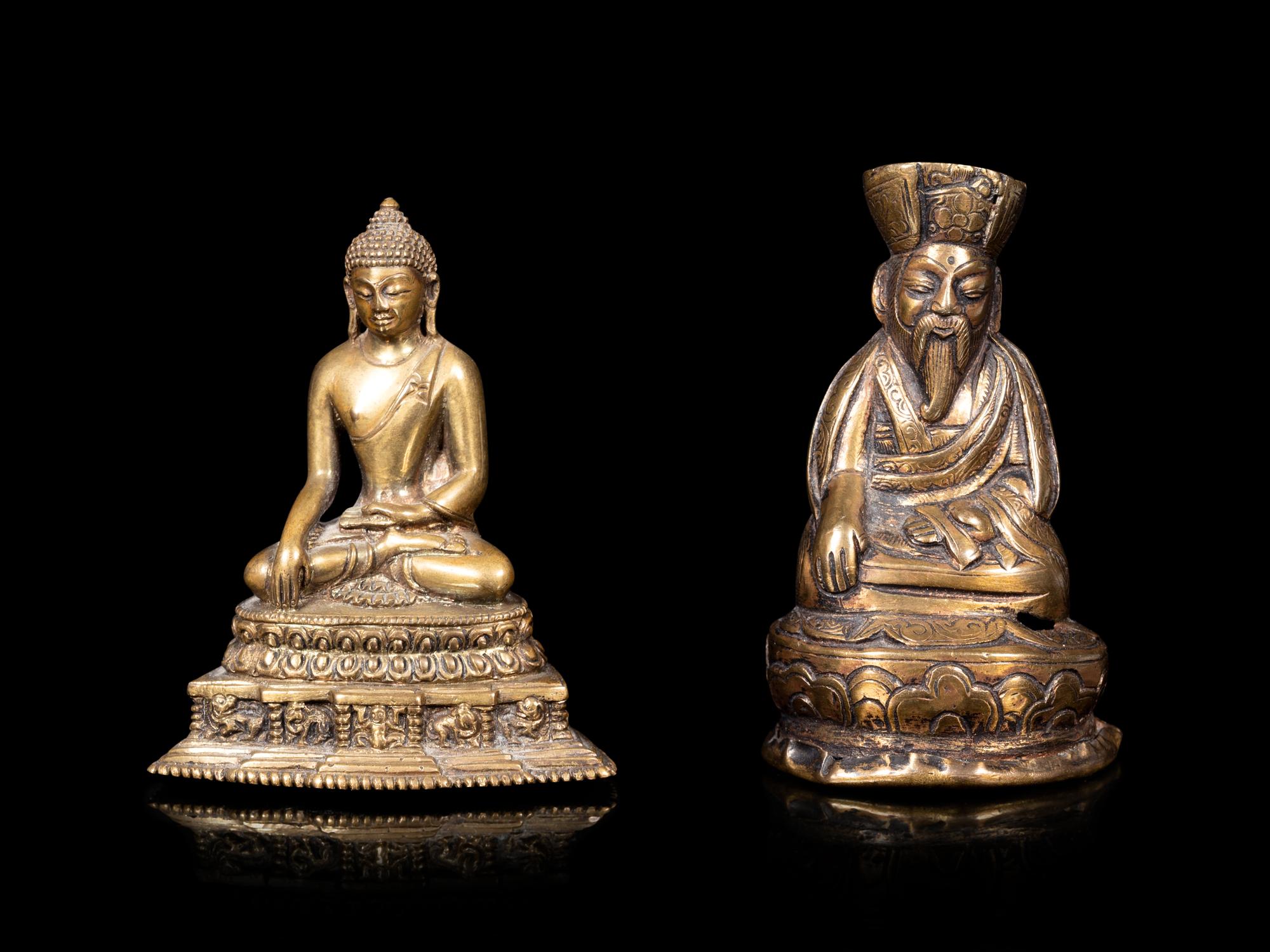 Two Tibetan Gilt Bronze Figures