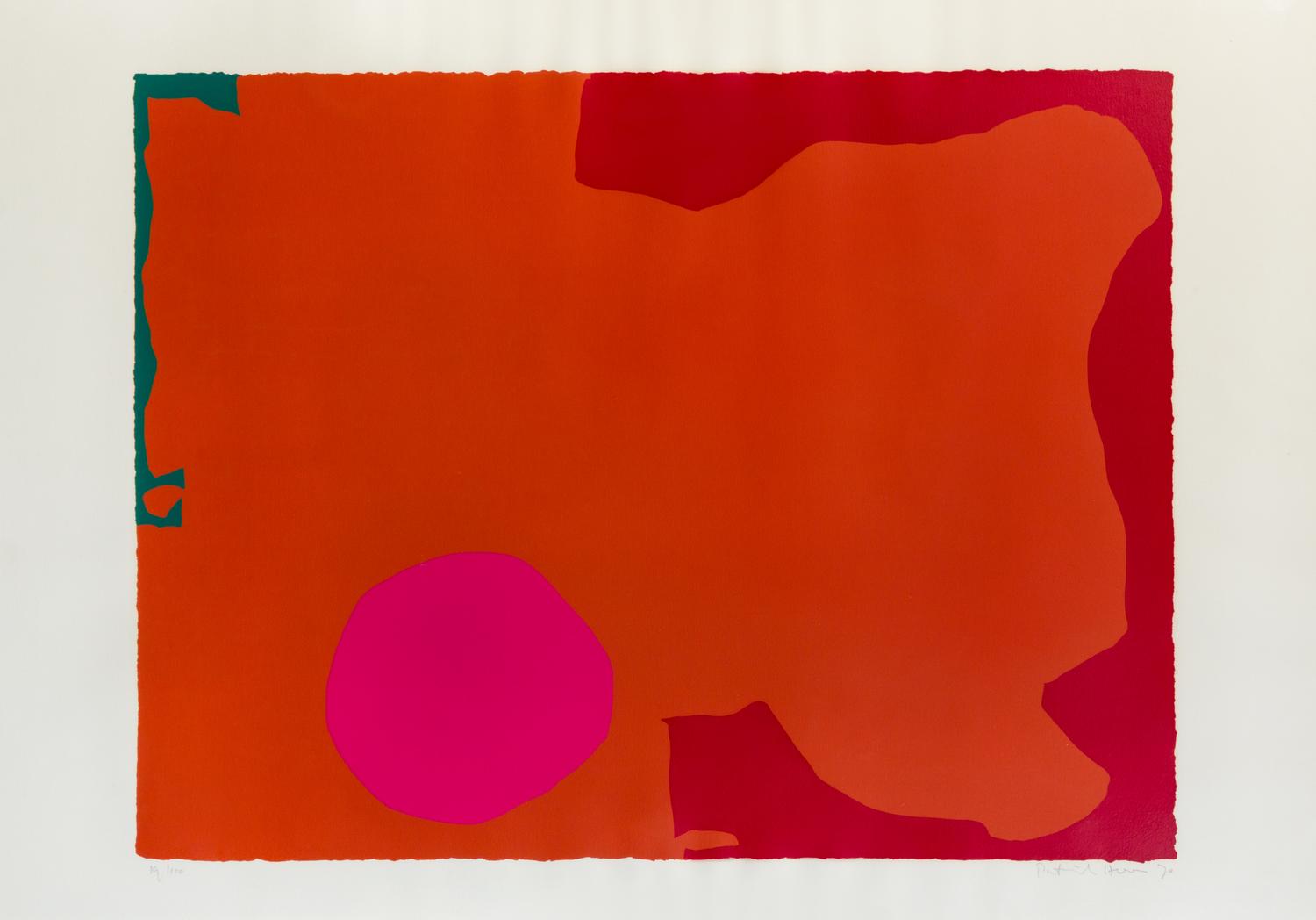 Patrick Heron, (English, 1920-1999), Magenta Disk and Red Edge, 1970