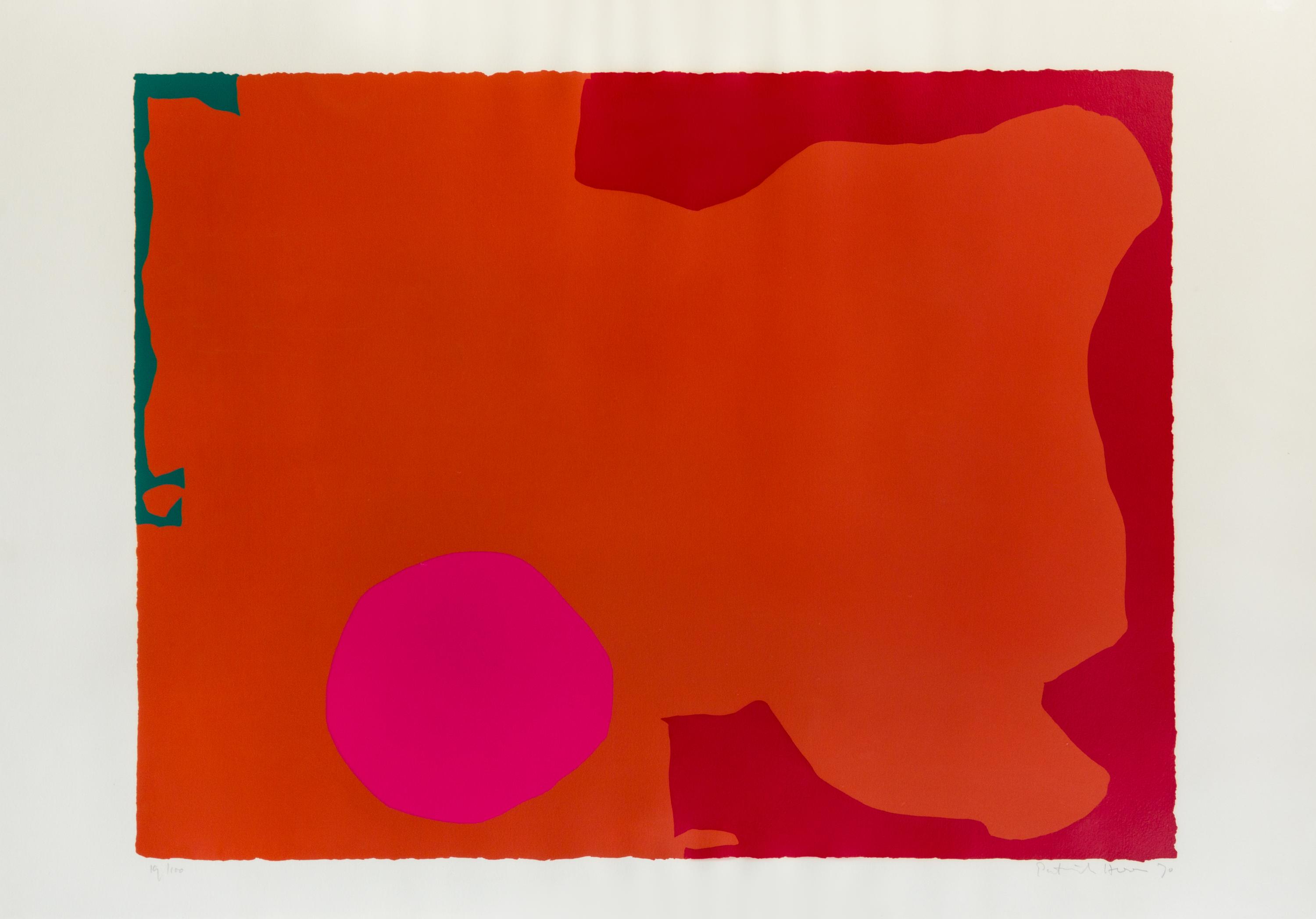 Patrick Heron, (English, 1920-1999), Magenta Disk and Red Edge, 1970