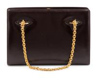 Gucci Brown Leather Shoulder Frame Bag, 1970-80s