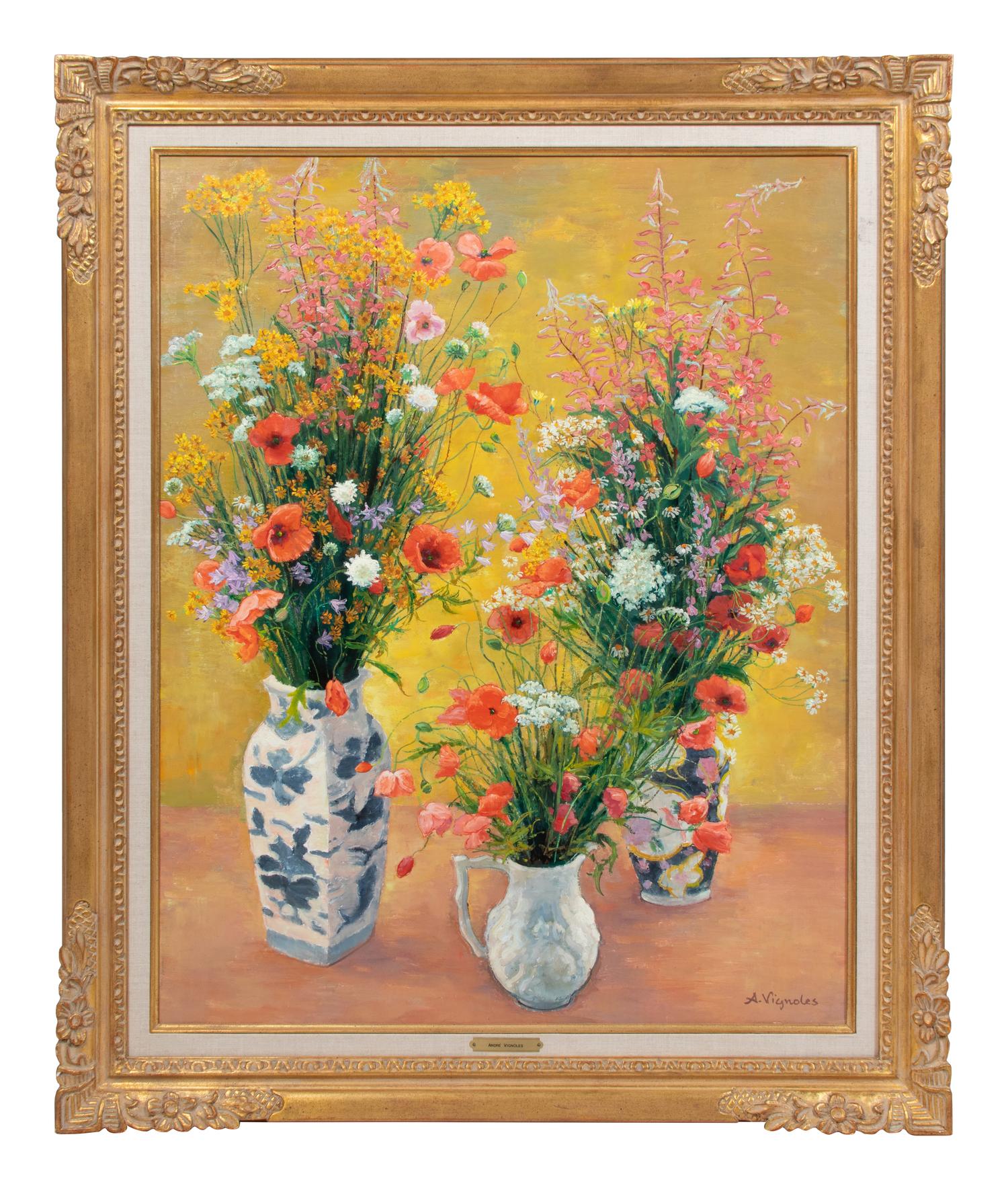 Bouquets de coquelicots et fleurs des champs