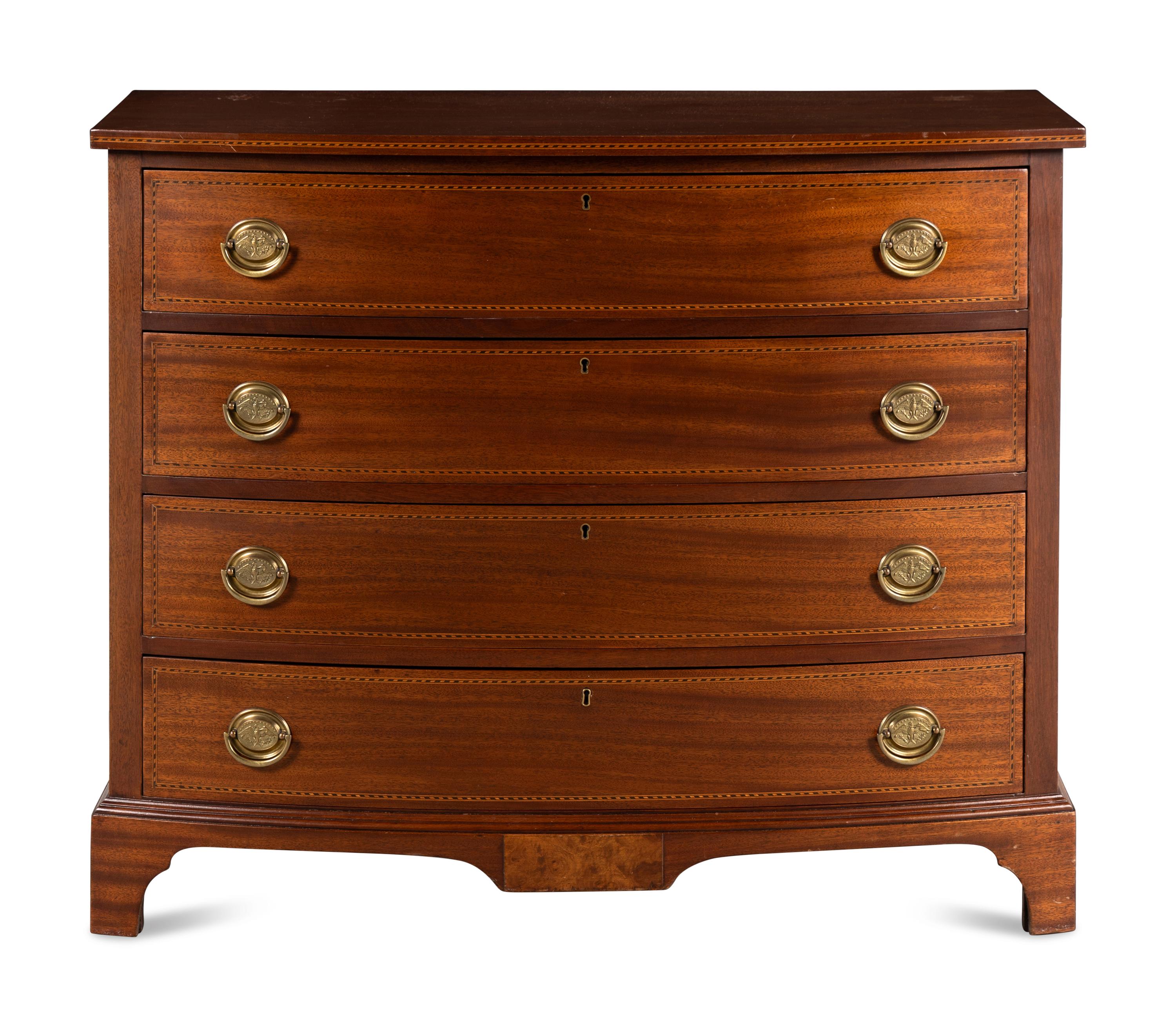 A Federal Mahogany and Inlaid Bowfront Chest of Drawers