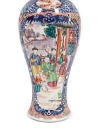A Pair of Chinese Export Mandarin Palette Vases and Covers