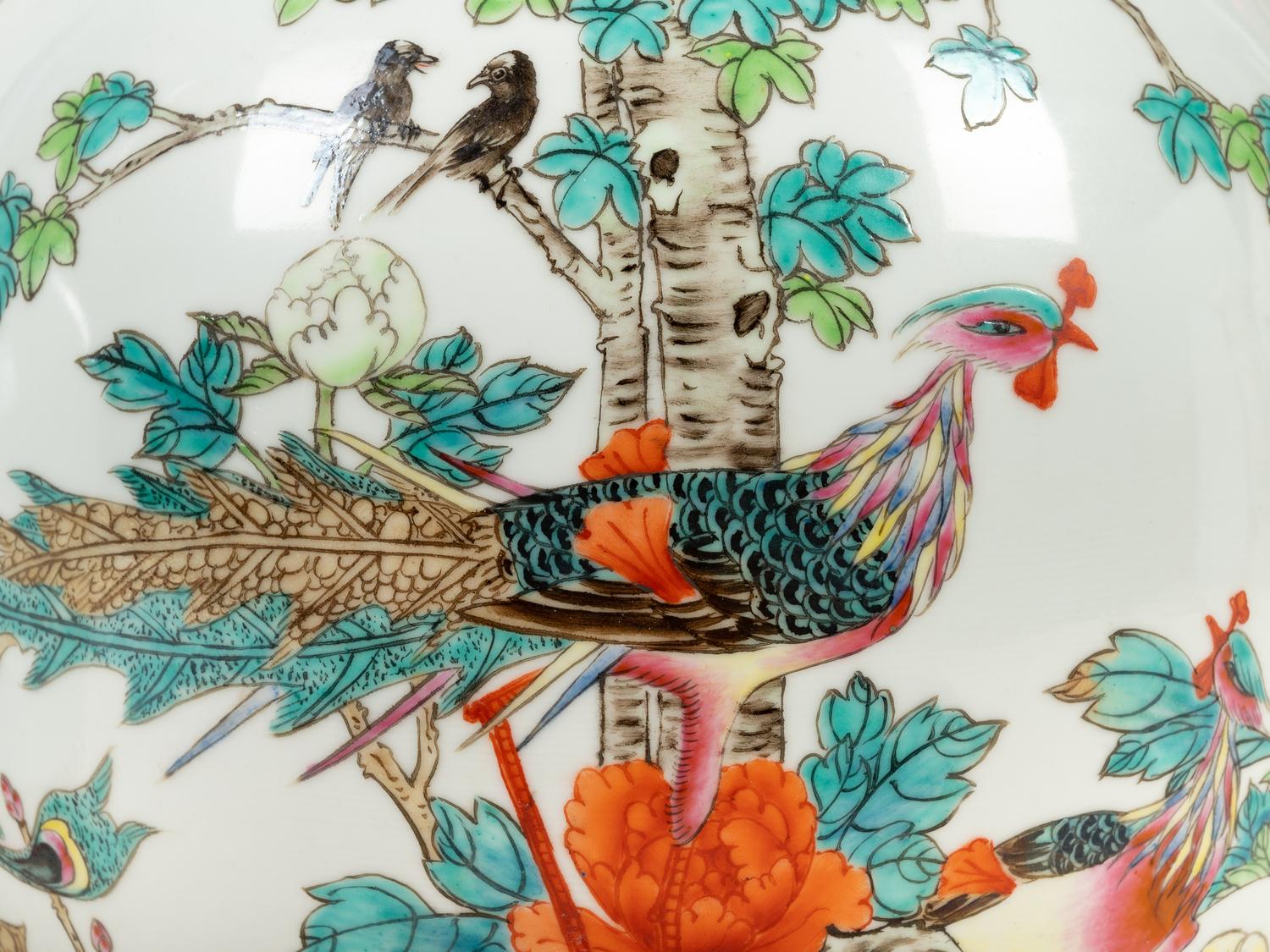 A Pair of Chinese Enameled Porcelain Vases