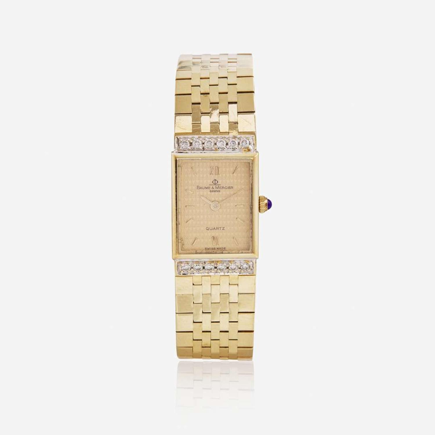 A Baume & Mercier 14K Yellow Gold and Diamond Watch