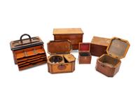 Six English Boxes and Tea Caddies