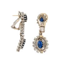 SAPPHIRE, DIAMOND, AND WHITE GOLD EARRINGS