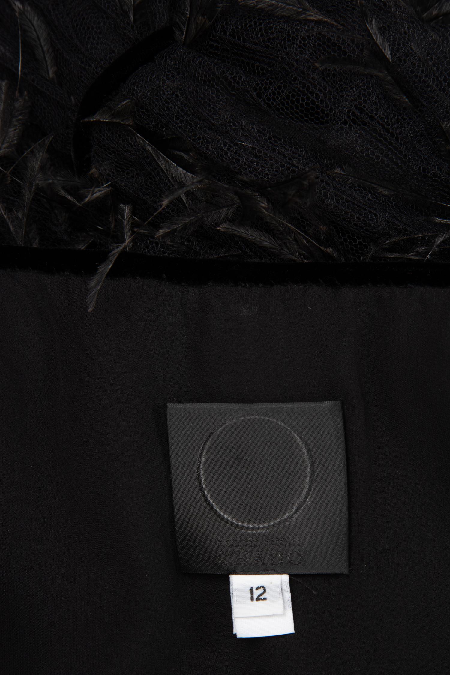 Ralph Rucci Silk Net and Ostrich Feather Crop Jacket
