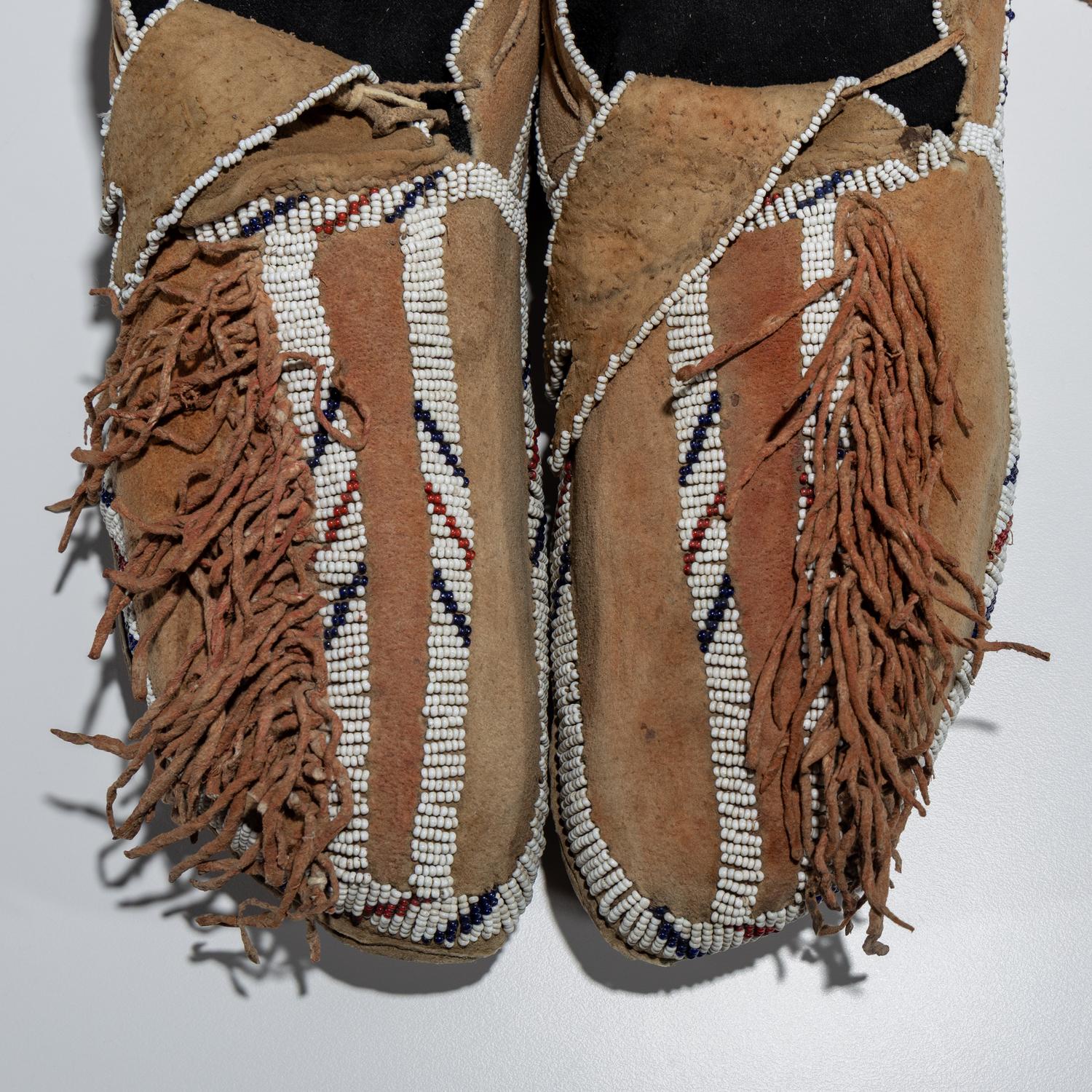 Southern Cheyenne Beaded Hide Moccasins