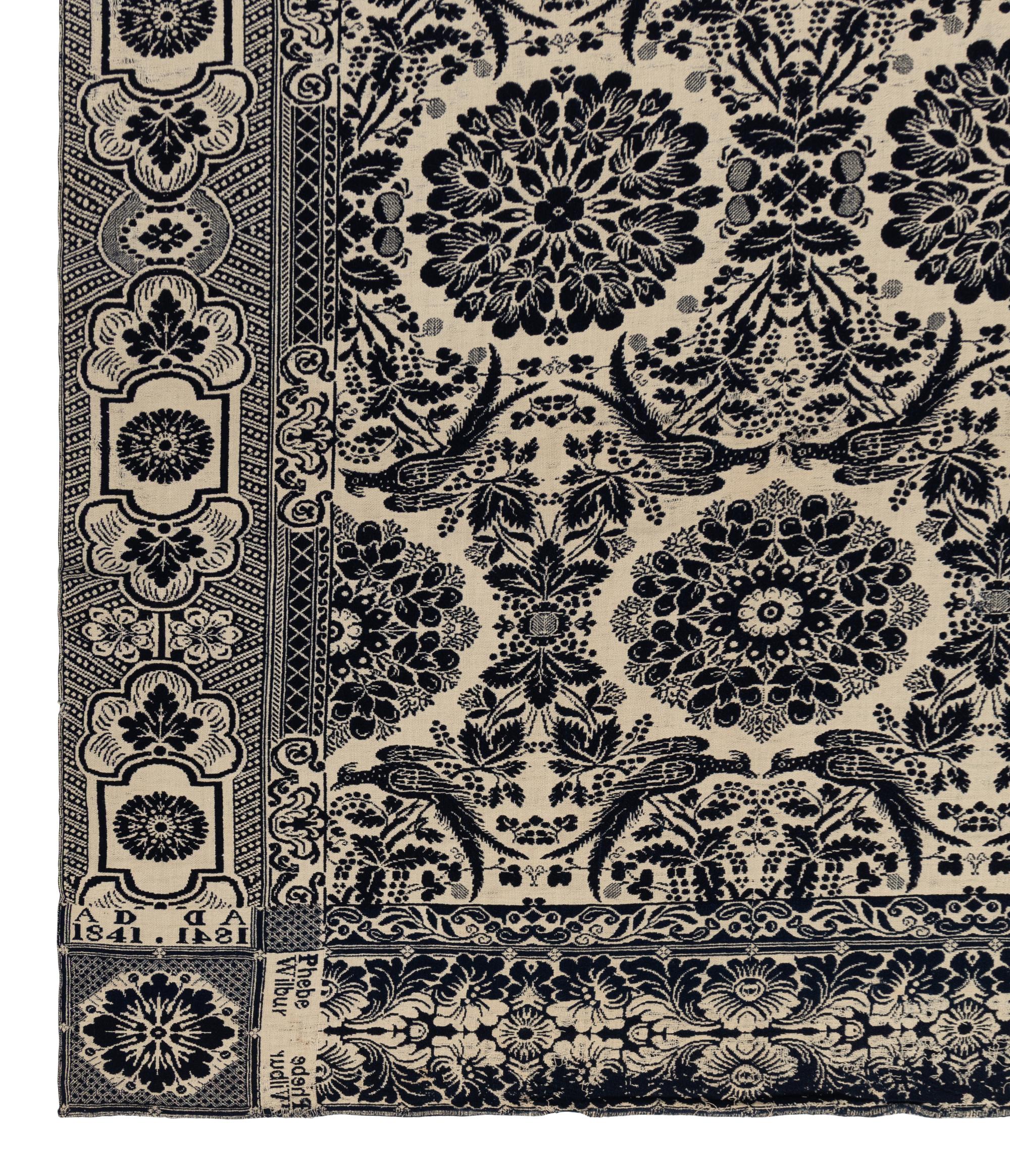 Two Cotton and Wool Jacquard Coverlets