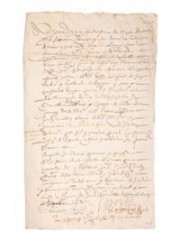 [EUROPE]. Document signed ("Louis"), by King Louis XIII of France (1601-1643).
