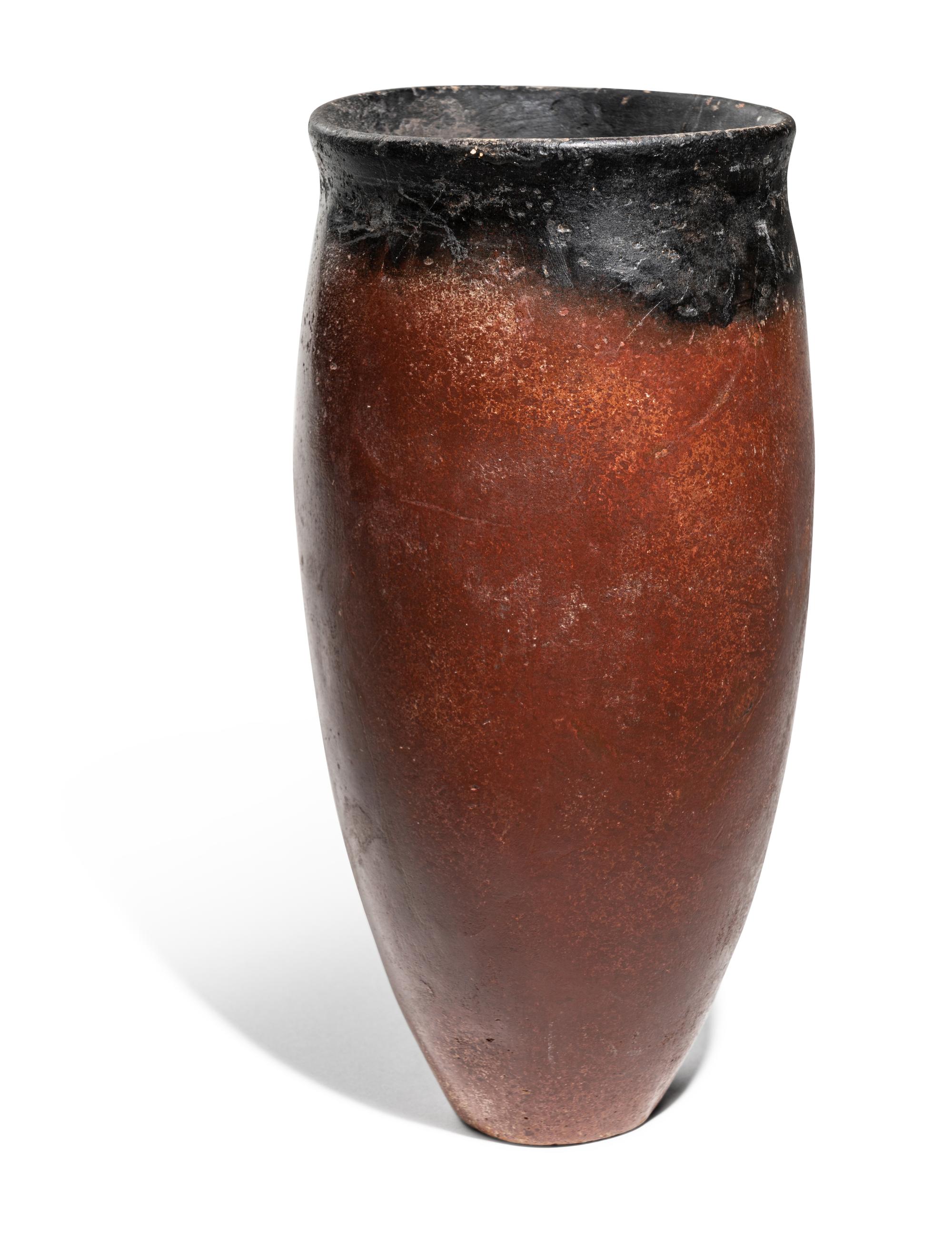 An Egyptian Black-Topped Pottery Jar
