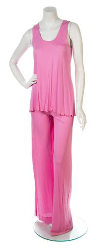A Stephen Burrows Pink Pant Jersey Ensemble, Pants size 8.