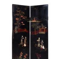A Chinese Hardstone Inset Floor Screen