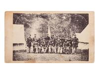[CIVIL WAR]. CDV outdoor camp portrait of an unidentified unit. N.p., ca 1860s.