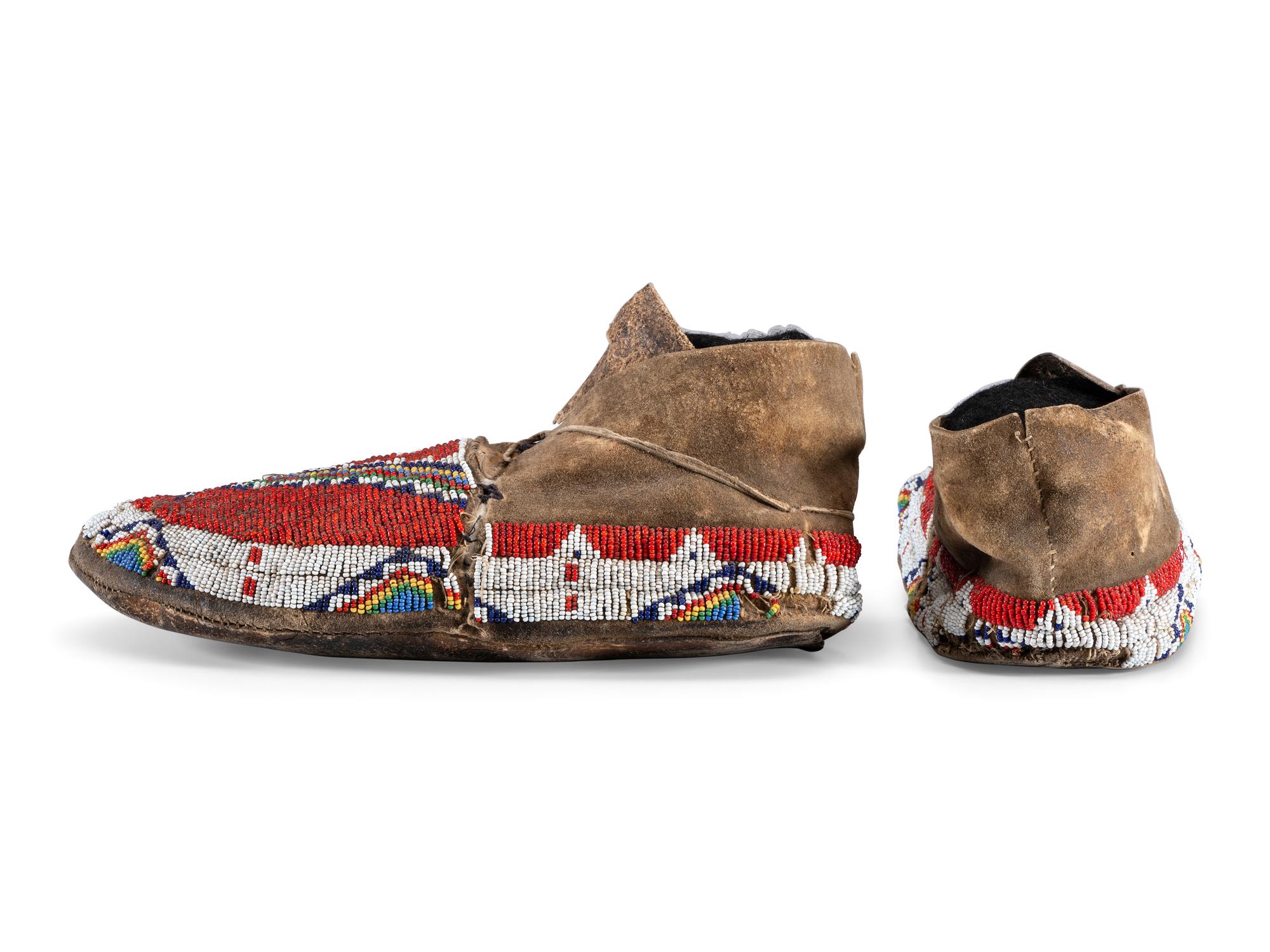 Sioux Beaded Hide Moccasins