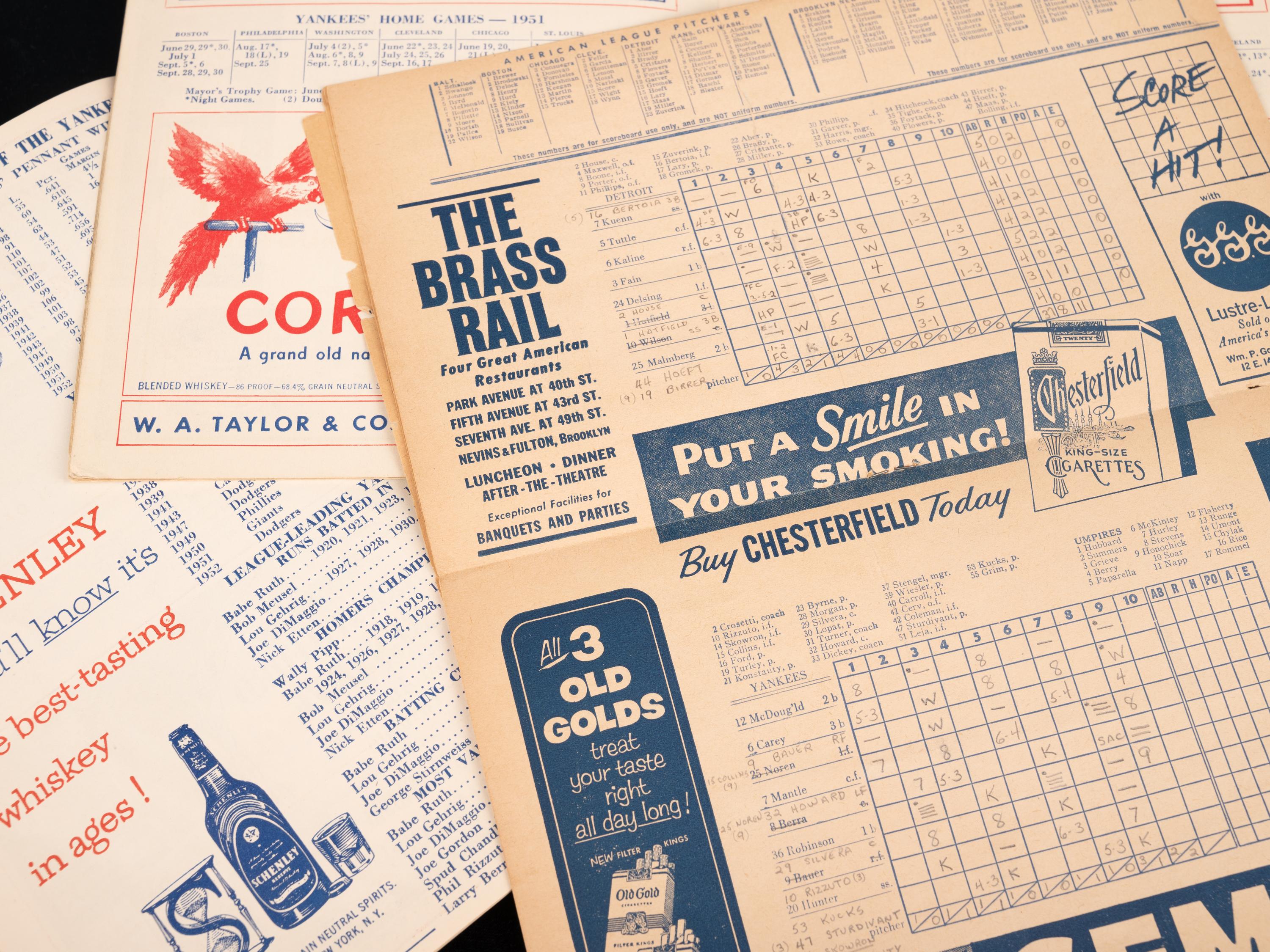 A Group of Vintage New York Baseball Publications (Including Willie Mays and Mickey Mantle Rookie Seasons),