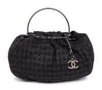 CHANEL, BLACK TWEED BAG