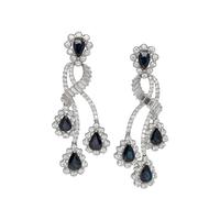 SAPPHIRE AND DIAMOND EARCLIPS
