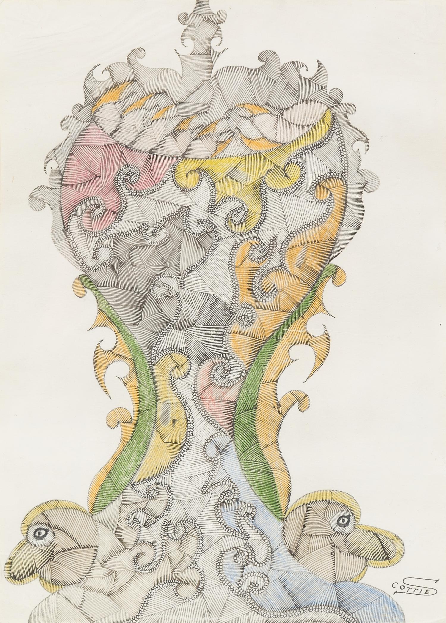 Scottie Wilson, (British, 1888-1972), Untitled