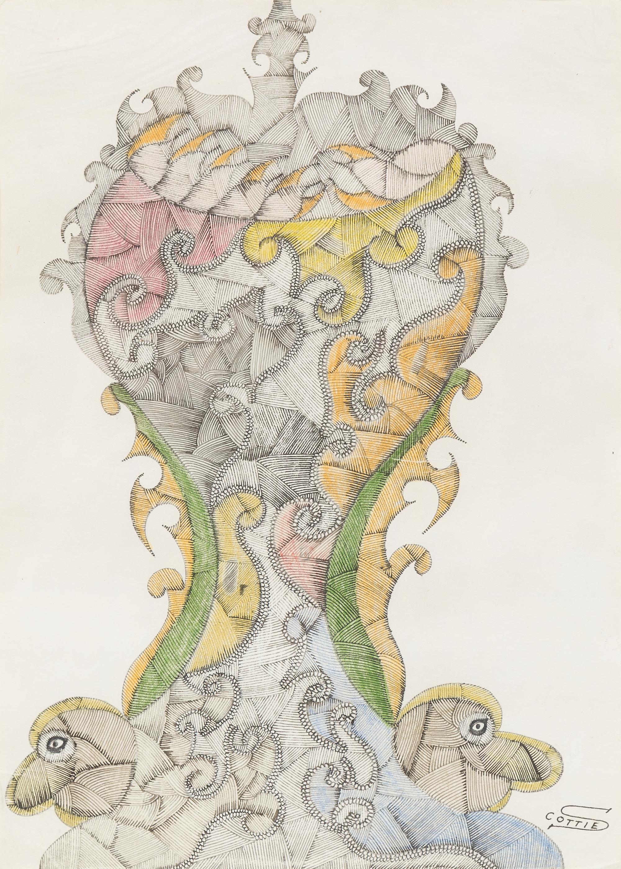 Scottie Wilson, (British, 1888-1972), Untitled