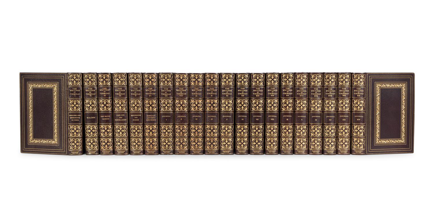 [BINDINGS]. THOREAU, Henry David (1817-1862). The Writings of Henry David Thoreau. Boston and New York: Houghton Mifflin and Company, 1906.