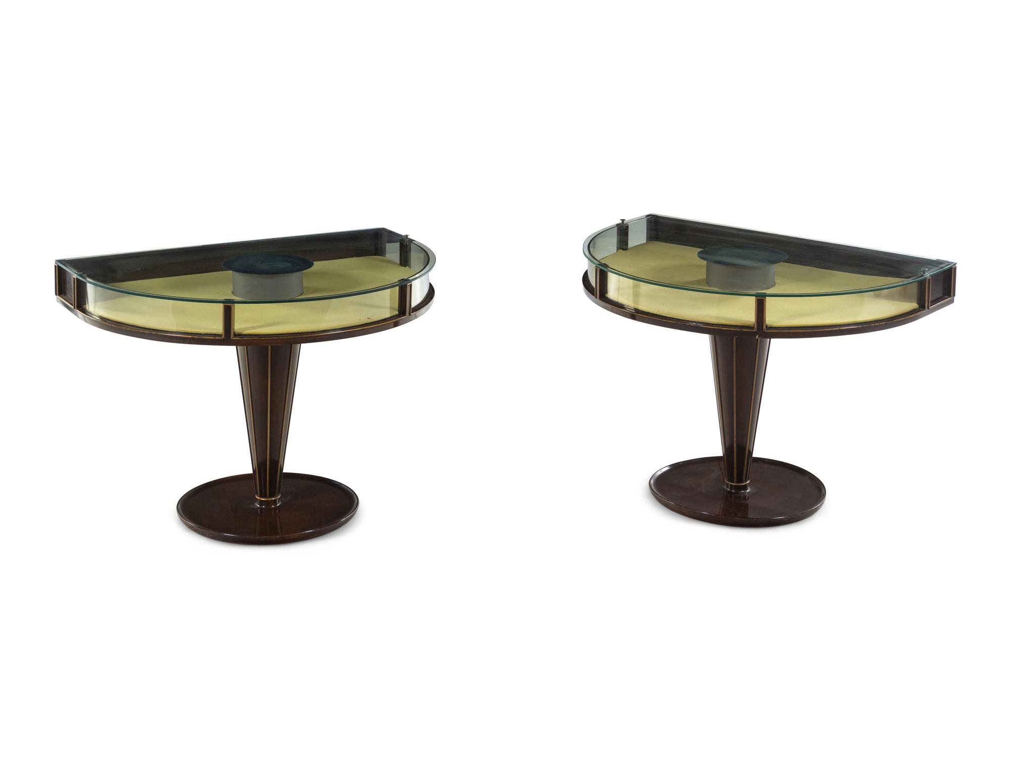 Pair of Glass Top Low Tables
