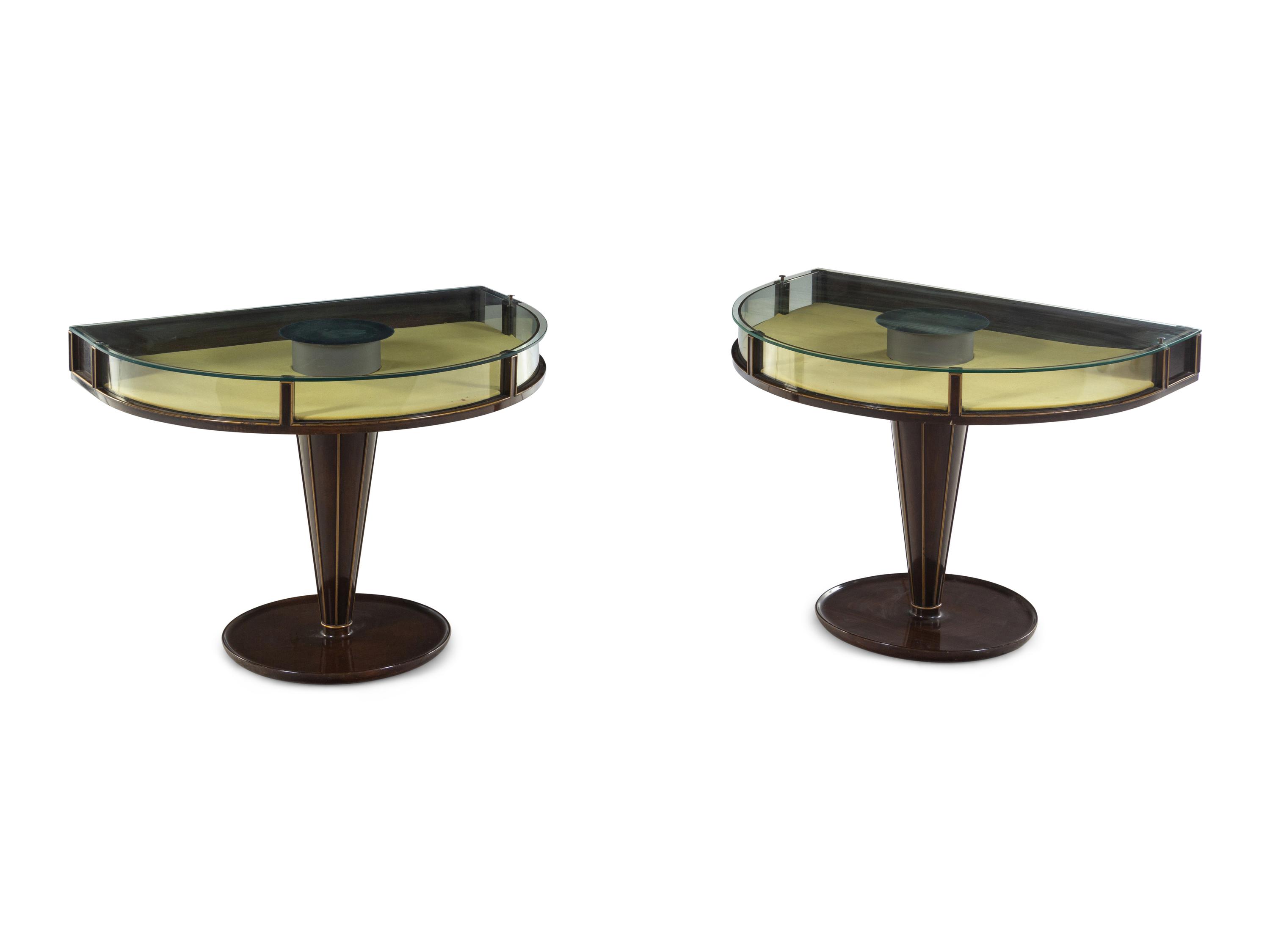 Pair of Glass Top Low Tables