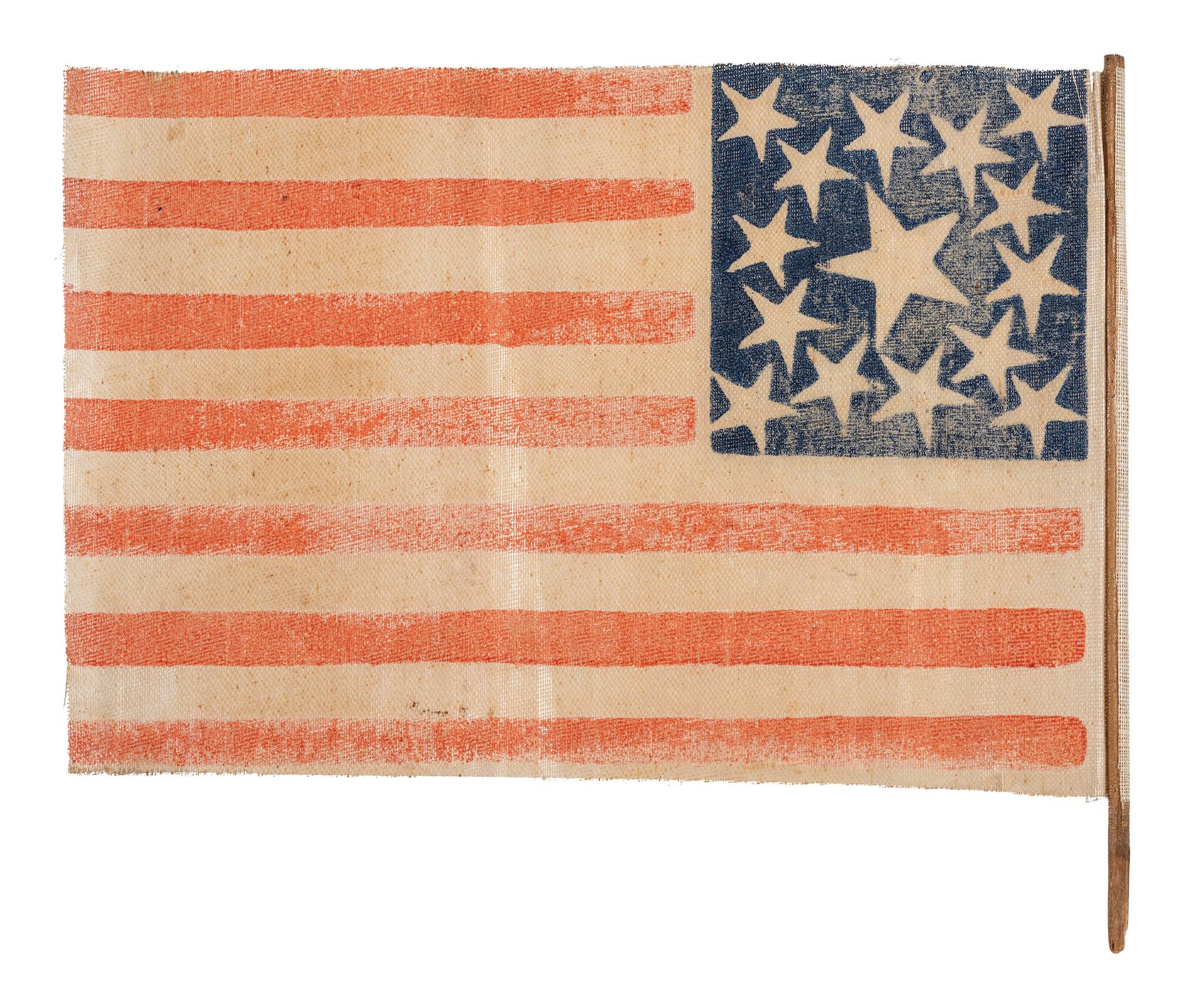 [FLAGS]. 15-star American parade flag. Ca 1860s-1870s.