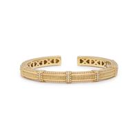 JUDITH RIPKA, YELLOW GOLD AND DIAMOND CUFF BRACELET