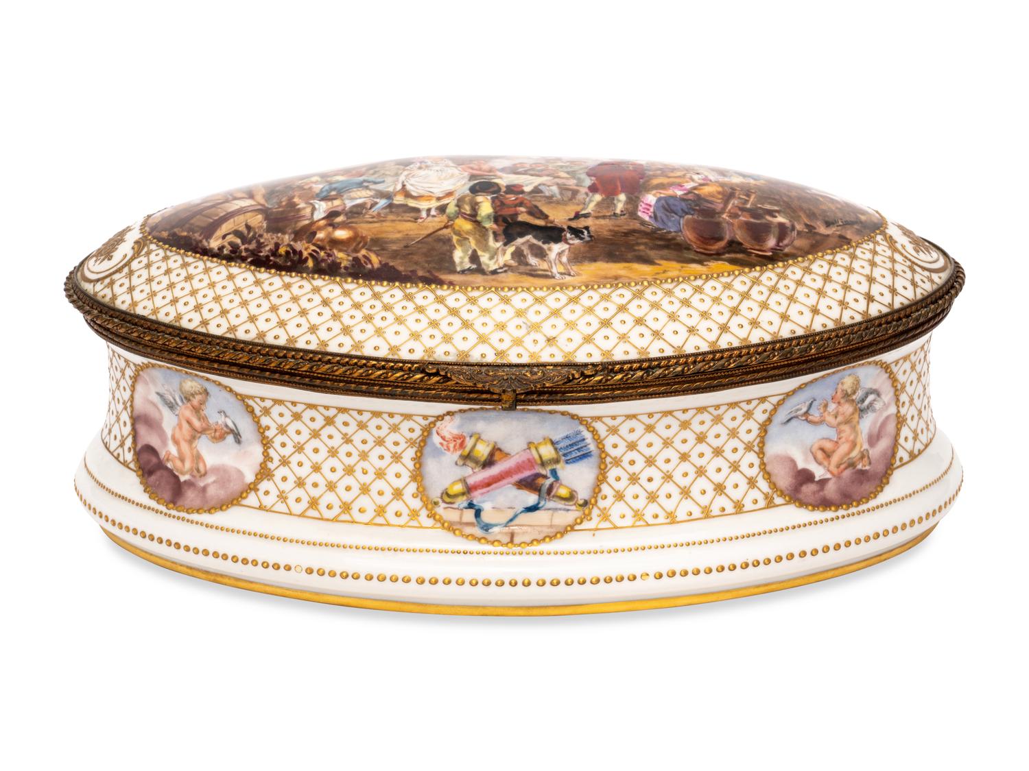A Sèvres Style Porcelain Table Casket