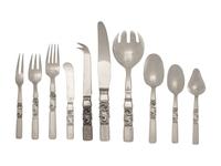 A Georg Jensen Silver Scroll Flatware Service