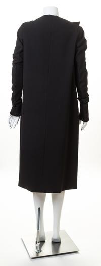 A Rick Owens Black Wool Asymmetrical Wrap Coat, No size.