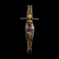 An Egyptian Gilt and Painted Wood Ptah-Sokar-Osiris