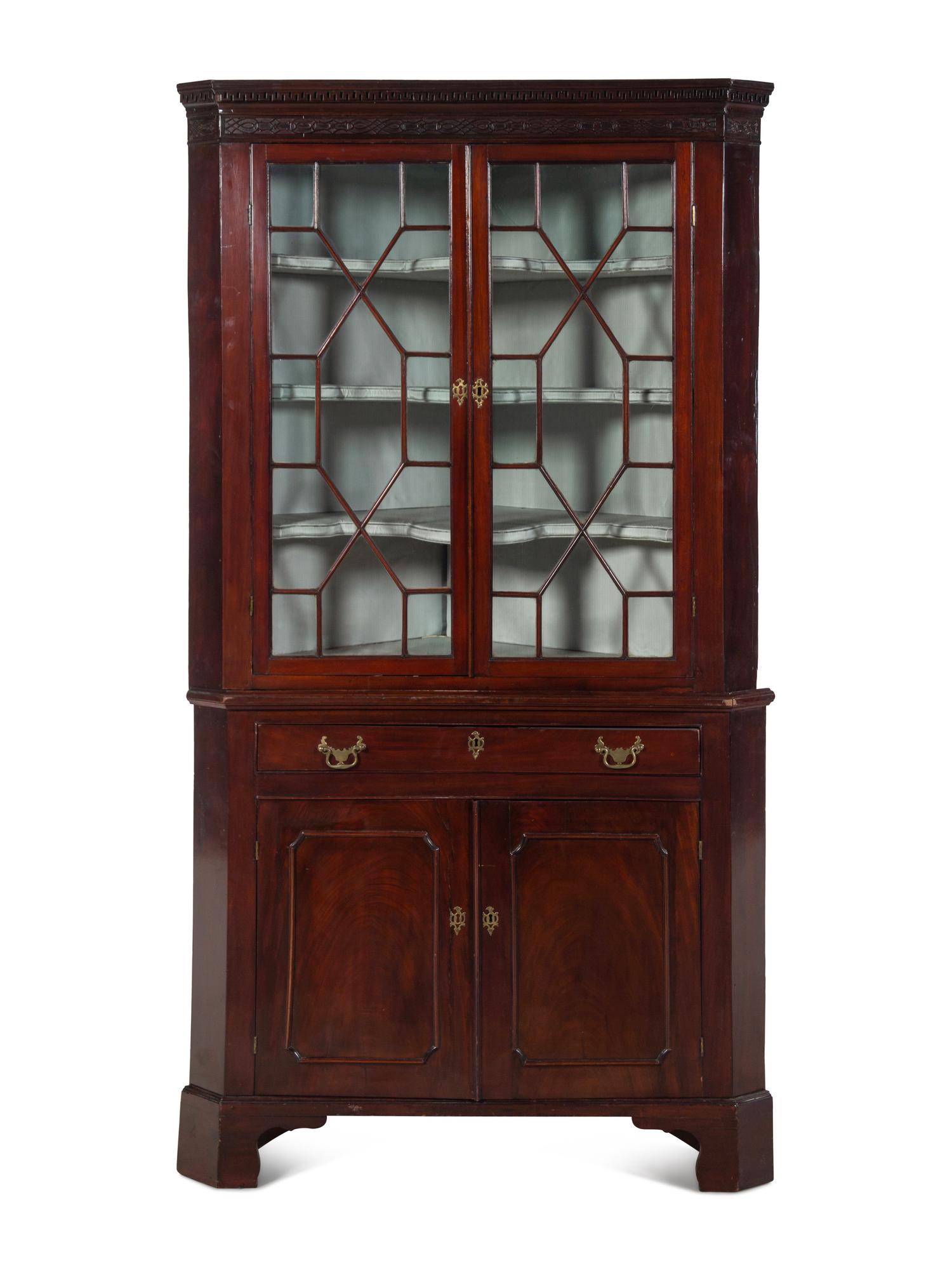 A George III Mahogany Corner Cabinet