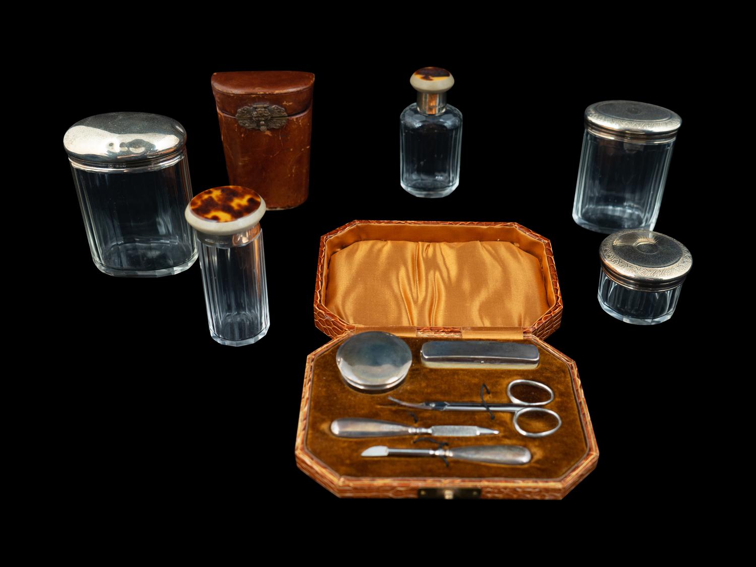 A Group of Silver Mounted Vanity Articles — 20TH CENTURY