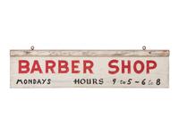 A Painted Wood Barbershop Sign