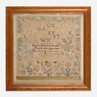 A needlework sampler Rachel Williams, Maryland, dated "1827"