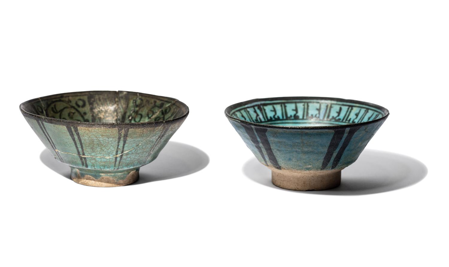 Two Seljuk Turquoise-Glazed Bowls