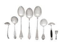 A Group of Eight Danish Silver Flatware Articles