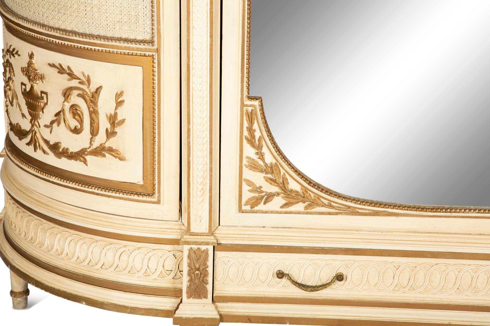 A Louis XVI Style Painted and Parcel Gilt Armoire — 20th Century