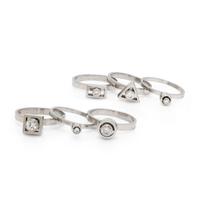 Wendy Ramshaw, Ring Set of Six Diamond and White Gold Stacking Rings